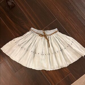 Chambray pleated skirt